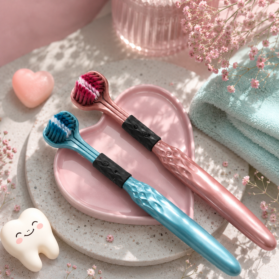 Triple Head Soft Bristle Toothbrush